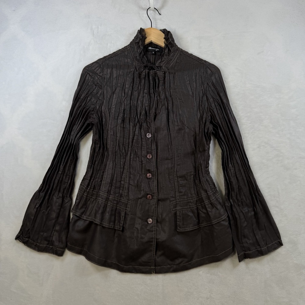 Mesmerize Blouse Crinkled Art-to-Wear Women's Size Medium